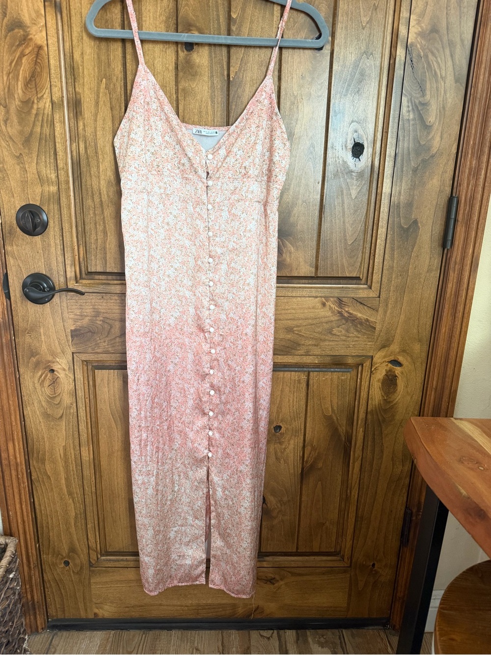 Zara Floral Button-Front Slip Dress size S